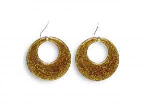 Aranyszínű csillámló fülbevaló