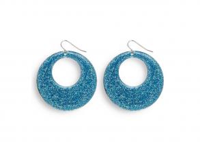 Világoskék csillámló fülbevaló