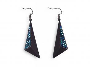 Fekete-zafír strasszköves fülbevaló