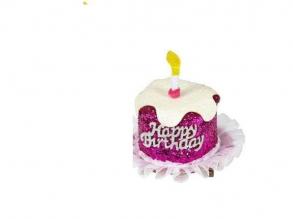 Happy Birthday - hajcsipeszre rögzített színes mini torta kalap, többféle, 1 db