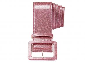 Pink színű csillámos nadrágszíj, 120 cm