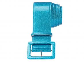 Kék színű csillámos nadrágszíj, 120 cm