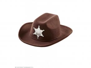 Cowboy kalap barna sheriff csillaggal 1 db