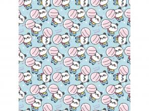 Édes panda nyalókával kék színű csomagolópapír 100x70 cm