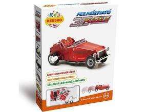 Felhúzható Piros Oldtimer autó 3D puzzle