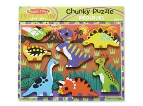 Dinók könnyen megfogható fa forma puzzle - Melissa & Doug