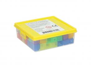 Átlátszó színes számolókockák  90 db.