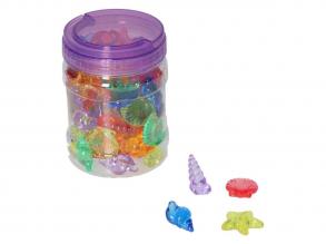 Átlátszó kagylófigurák, többféle  72 db