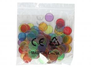 Színes átlátszó zsetonok  100 db.