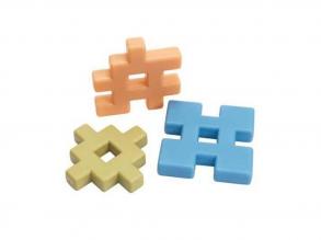 Színes gofri építőelemek  21 darabos