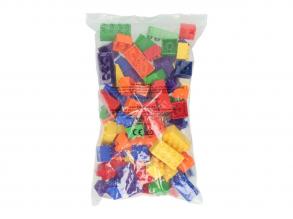 Színes építőkocka elemek  90 db-os