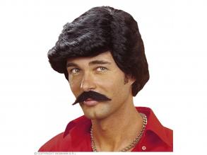 Casanova paróka bajusszal, fekete