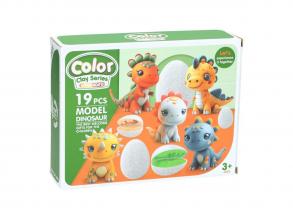Dino gyurmakészlet  6 színű gyurma  19 darabos