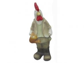 Álló csirke öntözővel  kerámia figura, 29,5 cm