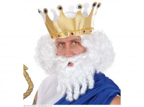 Görög istenség - göndör paróka szakállal, fehér