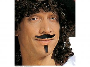 Gavallér bajusz és szakáll, fekete