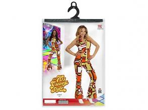 70 es évek retró kezeslábas csöves mintával női jelmez