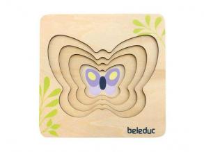 Beleduc fa réteges puzzle pillangó