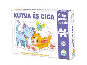 Kutya és cica óriás padló puzzle 12db-os