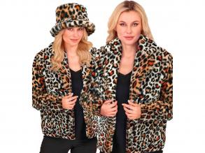 Tigrismintás plüss dzseki női jelmez