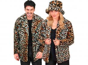 Leopárdmintás plüss dzseki unisex felnőtt jelmez