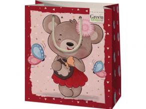 Maci mézzel közepes méretű környezetbarát ajándéktáska 18x23x10cm-es