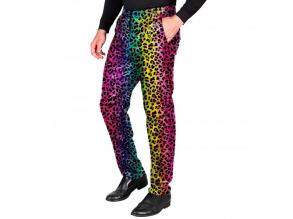 Leopárdmintás színes party nadrág férfi jelmez