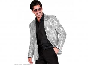 Party zakó csillogó ezüst színű férfi jelmez