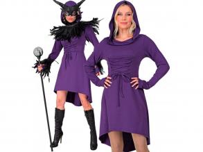 Középkori / gótikus lila fűzős ruha női jelmez