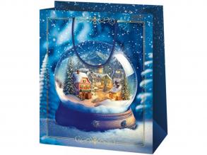 Cardex: Falu a hógömbben nagy méretű ajándéktáska 26x13x33cm