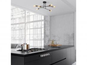 Opviq , 584TTM2104 , Fleur - 1501 , Fekete Színű , Csillár , E27 Foglalattal