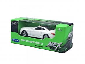 Welly: Mercedes-Benz SL500 fehér fém kisautó modell 1/64