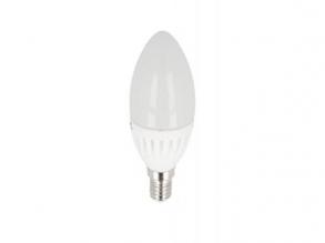 LED lámpa , égő , gyertya , E14 foglalat , 9 Watt , 220° , természetes fehér