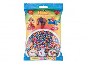 HAMA: Midi 3000 db-os csíkos lila, kék és piros vasalható gyöngy utántöltő