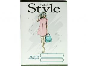 Design Style A5 vonalas 21-32 iskolai tűzött füzet