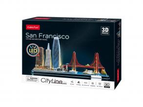 Cubic Fun 3D puzzle City Line San Francisco LED-es világítással