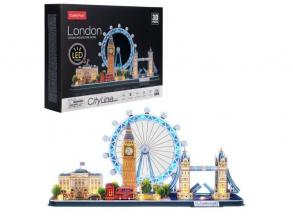 CubicFun: London látképe 3D puzzle LED fénnyel - 186 darabos