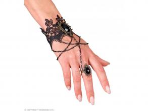 Karkötő gyűrűvel és fekete gyémántal