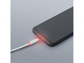 Delight ezüst iPhone Lightning adatkábel LED fénnyel 1m