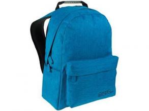 Világoskék egyszínű iskolatáska, hátizsák 42x32x17cm