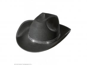 Filc cowboy kalap, strassz díszes pánttal