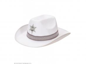 Fehér színű filc sheriff kalap