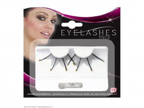 Fekete szempillák hosszú csillogó arany színnel