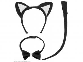 Cica szett fül,nyakkendő,farok lány jelmez