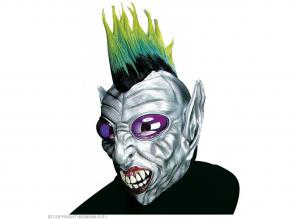 Punk alien maszk irokéz frizurával, buborékszemekkel