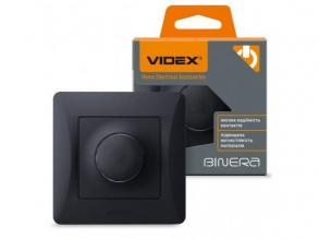 Fali kapcsoló , dimmer , sülyesztett , 230V AC , 15-600 Watt , fekete , VIDEX , BINERA
