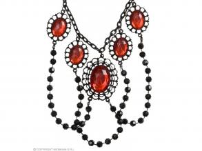 Ördög nyaklánc, fekete és vörös