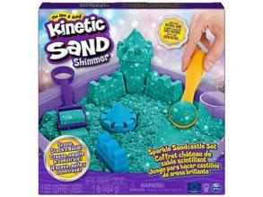Kinetic Sand Sparkle Sandcastle Set türziz színű homokgyurma 454g - Spin Master