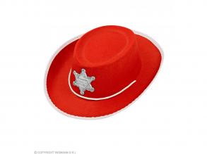 Piros cowboy kalap filc anyagból