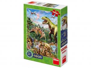 Dinoszauruszok 100 darabos neon XXL puzzle